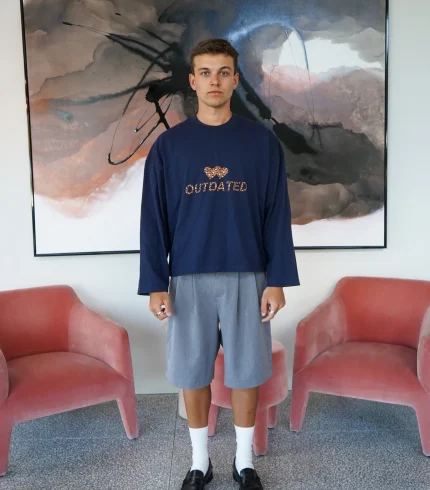 Outdated Cheetah Long Sleeve Navy